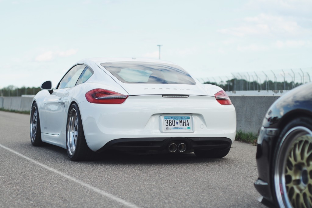 311RS Porsche 981 Cayman S Akrapovic Titanium exhaust BBS E88 Michelin Pilot Sport Cup 2 JRZ RS2 suspension Girodisc Ryan Gates BIR Brainerd International Raceway Minnesota